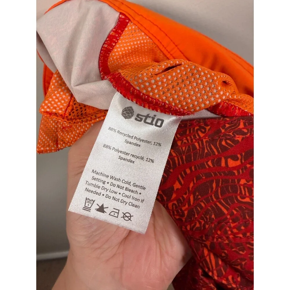Stio CFS Board Shorts Mens Size 32 Orange Swim Surf Beach Hybrid Vacation